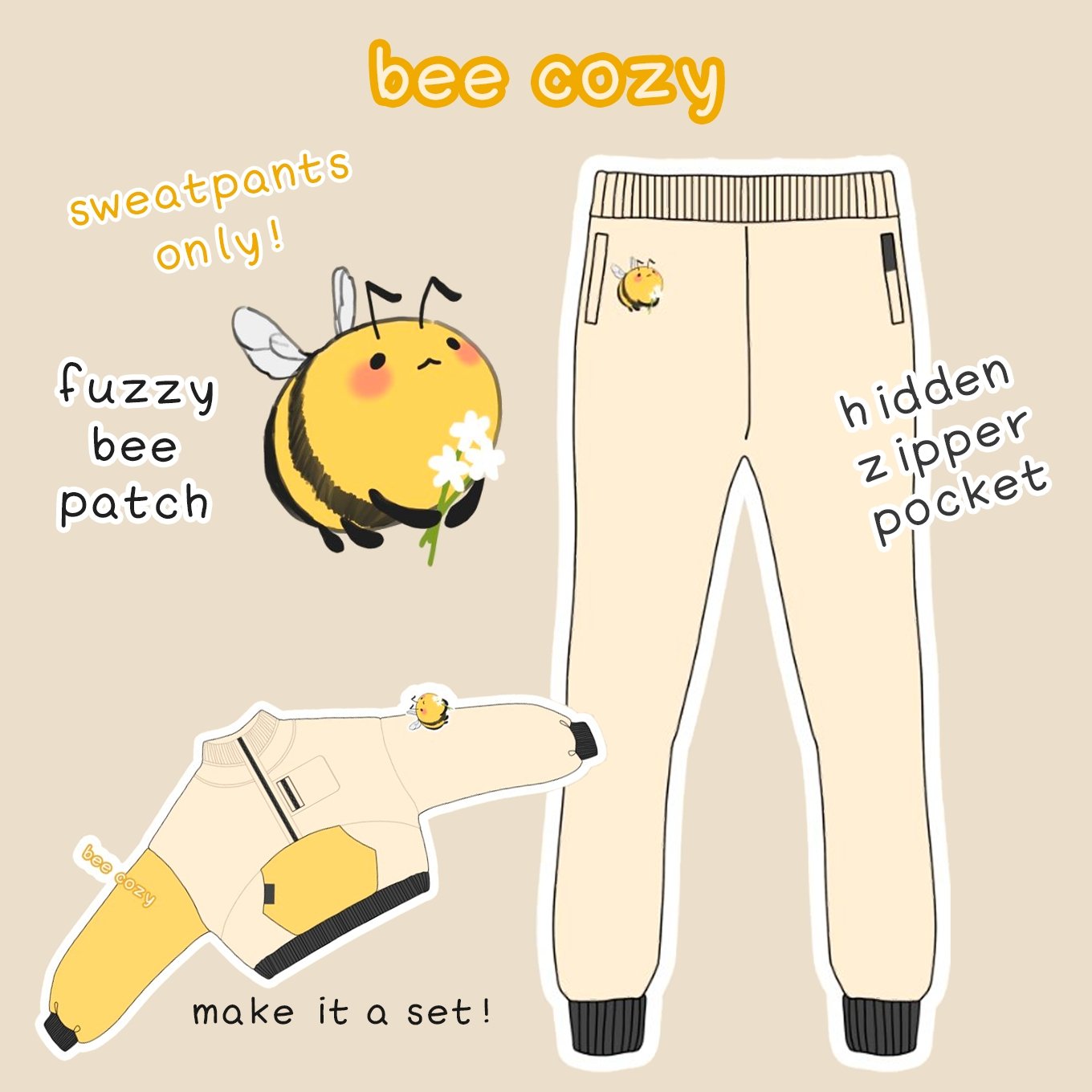 [PREORDER] Bee Cozy Sweatpants - fuwaffy